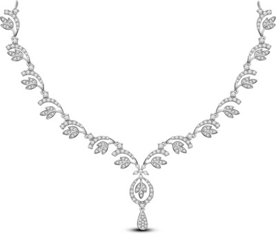 50% OFF on Ciemme 3.04 Ct Leaf Style Cubic Zirconia Sterling Silver Necklace