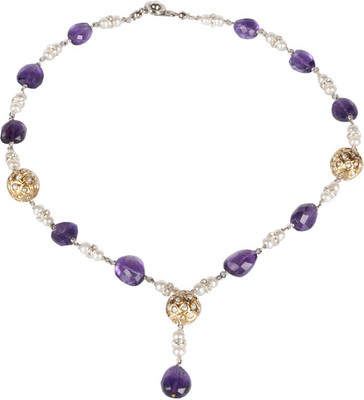 51% OFF on Sparkling Drop Amethyst Stone Necklace