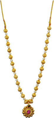 61% OFF on Womens Trendz Tarbuj Moti Haar Crystal Yellow Gold Plated Alloy Necklace