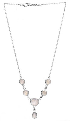 Exotic India Rainbow Moonstone Sterling Silver Necklace
