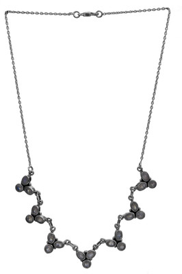 Exotic India Faceted Moonstone Sterling Silver Necklace