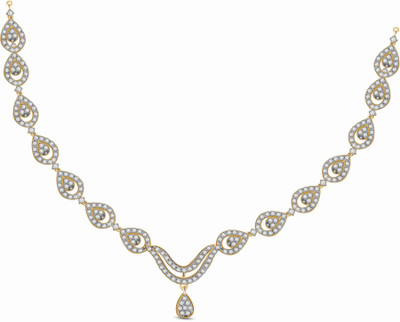 50% OFF on Ciemme 8.44 CT Gorgeous Pear Cubic Zirconia 18K Yellow Gold Plated Silver Necklace