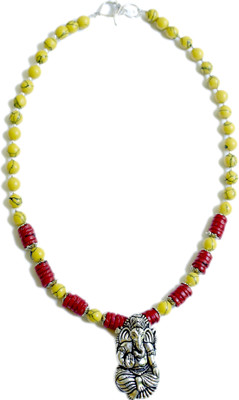 28% OFF on Mangai Turquoise Alloy, Silver Necklace