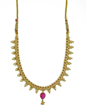 60% OFF on Womens Trendz Kolhapuri Saaj Thushi Crystal Yellow Gold Plated Alloy Necklace