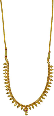 69% OFF on Womens Trendz Full Jhaler Vertical Ball Thushi Crystal Yellow Gold Plated Alloy Necklace