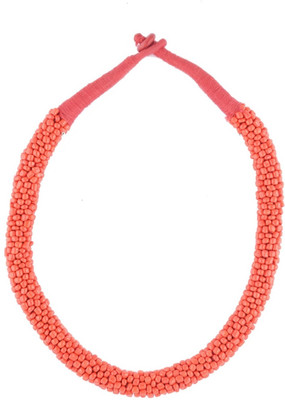 16% OFF on Chokers & Charms Tomato Colured Rope Metal Necklace