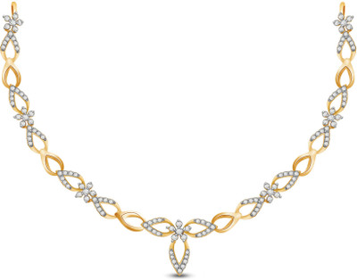 50% OFF on Ciemme 2.58 CT Delightful Clustered Cubic Zirconia 18K Yellow Gold Plated Silver Necklace
