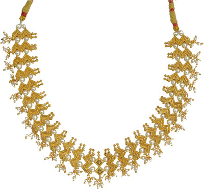 67% OFF on Womens Trendz Moti Balpan Tik Crystal Yellow Gold Plated Alloy Necklace