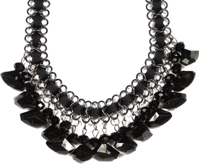 11% OFF on Sarah Sarah Black color Designer Chain Necklace Rhodium Plated Metal Necklace 11% OFF on Sarah Sarah Black color Designer Chain Necklace Rhodium Plated Metal Necklace