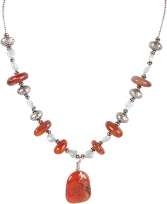 51% OFF on Sparkling Drop Aquamarine Stone Necklace