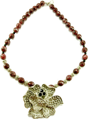 10% OFF on Mangai Agate Alloy, Silver Necklace
