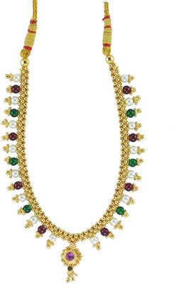 67% OFF on Womens Trendz Kolhapuri Saaj Thushi Crystal Yellow Gold Plated Alloy Necklace