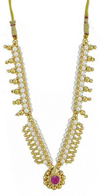 60% OFF on Womens Trendz Kolhapuri Saaj Thushi Crystal Yellow Gold Plated Alloy Necklace