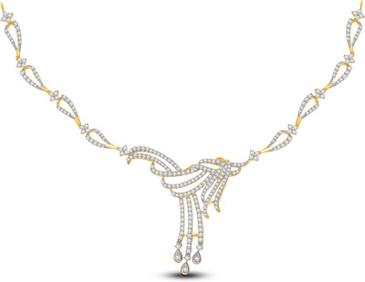 50% OFF on Ciemme 3.48 CT Expressive Cluster Cubic Zirconia 18K Yellow Gold Plated Silver Necklace
