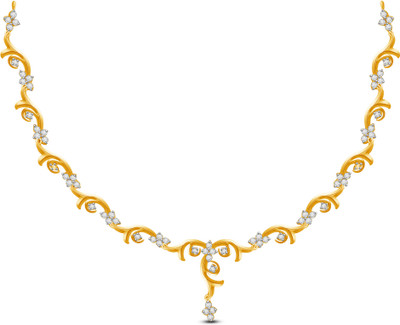 50% OFF on Ciemme 2.96 CT Fancy & Glorious Cubic Zirconia 18K Yellow Gold Plated Silver Necklace