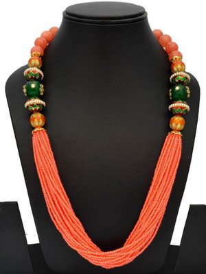 46% OFF on Swarna Neckpiece With Meenakari Beads For Women Onyx Stone Necklace 46% OFF on Swarna Neckpiece With Meenakari Beads For Women Onyx Stone Necklace