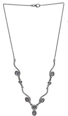 Exotic India Faceted Moonstone Sterling Silver Necklace