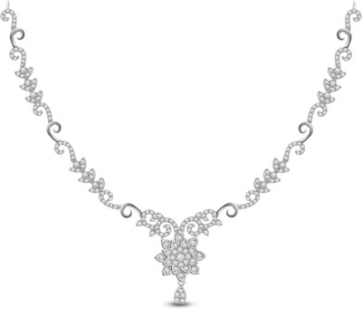 Ciemme 3.28 Ct Gorgeous Floral Cubic Zirconia Sterling Silver Necklace Ciemme 3.28 Ct Gorgeous Floral Cubic Zirconia Sterling Silver Necklace
