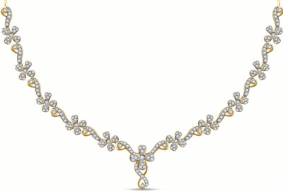 50% OFF on Ciemme 4.01 CT Ready-To-Bloom Cluster Cubic Zirconia 18K Yellow Gold Plated Silver Necklace