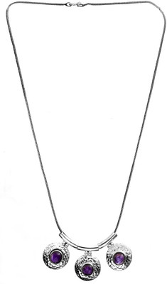 Exotic India Stylish Amethyst Sterling Silver Necklace Exotic India Stylish Amethyst Sterling Silver Necklace