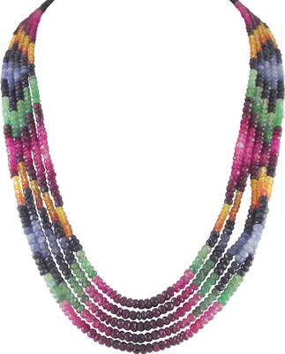 Jpearls Gracefull Unique Gemstone Ruby Alloy Necklace