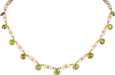 51% OFF on Sparkling Drop Peridot Stone Necklace