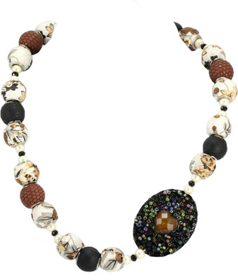 13% OFF on Aara Arts Black Floral Acrylic, Stone Necklace