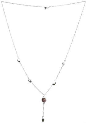 Exotic India Stylish Zircon Sterling Silver Necklace