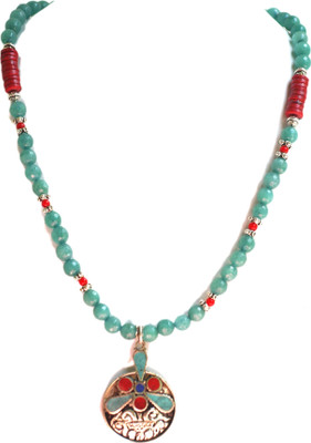 17% OFF on Mangai Agate Alloy, Silver Necklace