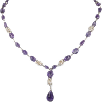 51% OFF on Sparkling Drop Amethyst Stone Necklace