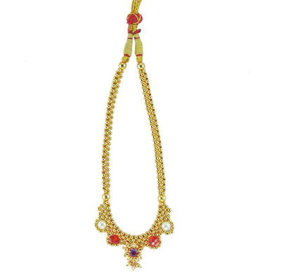 60% OFF on Womens Trendz Kolhapuri Saaj Thushi Crystal Yellow Gold Plated Alloy Necklace