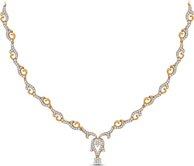 50% OFF on Ciemme 2.66 CT Impressive Cluster Cubic Zirconia 18K Yellow Gold Plated Silver Necklace