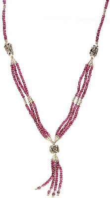 Exotic India Faceted Garnet Sterling Silver Necklace