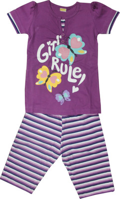 9% OFF on Mankoose Tom & Jerry Girl's Printed Top & Capri Set 9% OFF on Mankoose Tom & Jerry Girl's Printed Top & Capri Set
