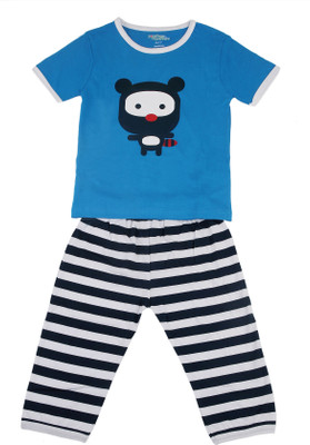 Peaches And Munchkins Boy's Printed Top & Pyjama Set
