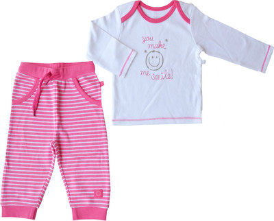 Babeez Baby Girl's Solid, Striped Top & Pyjama Set Babeez Baby Girl's Solid, Striped Top & Pyjama Set