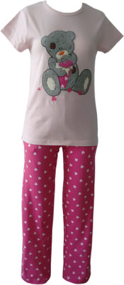 40% OFF on Sweet Dreamers Girl's Graphic Print Top & Pyjama Set
