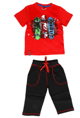 8% OFF on Prince And Princess Boy's Printed Top & Capri Set