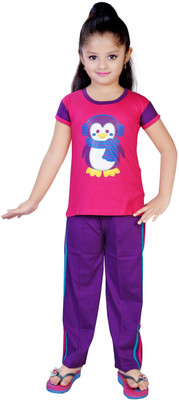 54% OFF on 13in Girl's Printed Top & Pyjama Set