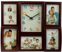 62% OFF on Moneysaver Collage Photo Frame Analog Wall Clock Brown