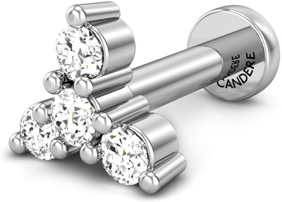 19% OFF on Candere Kashish Rhodium Plated White Gold Nose Stud