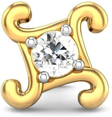 19% OFF on Candere Praachi Diamond Rhodium Plated Yellow Gold Nose Stud