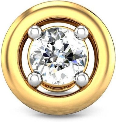 19% OFF on Candere Nisha Diamond Rhodium Plated Yellow Gold Nose Stud