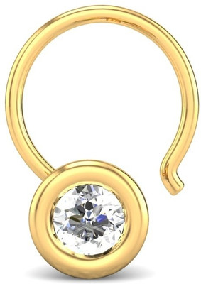 Candere Gautami Rhodium Plated Yellow Gold Nose Ring