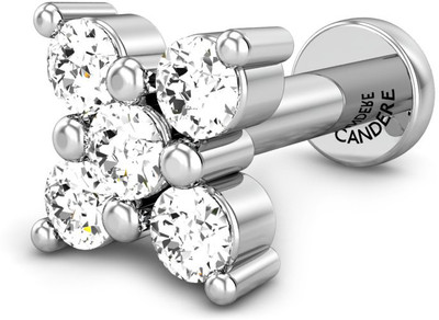 19% OFF on Candere Maitreyi Rhodium Plated White Gold Nose Stud