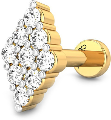 20% OFF on Candere Aishya Rhodium Plated Yellow Gold Nose Stud