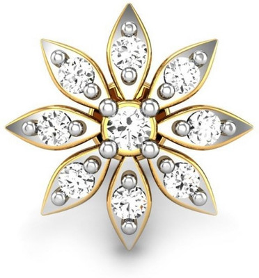 10% OFF on Candere Shelby Diamond Rhodium Plated Yellow Gold Nose Stud