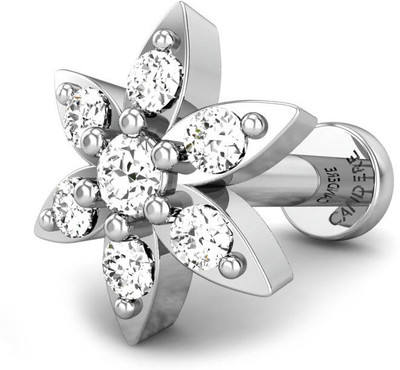 19% OFF on Candere Revathi Rhodium Plated White Gold Nose Stud