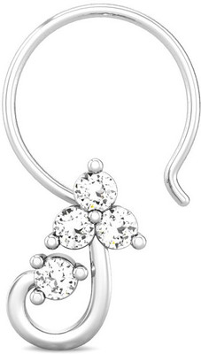15% OFF on Candere Sidnev Rhodium Plated White Gold Nose Ring