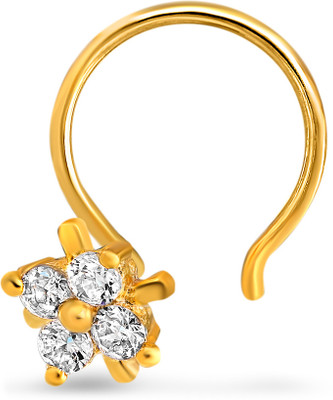 Mahi Striking 24K Yellow Gold Plated Brass, Alloy Nose Stud